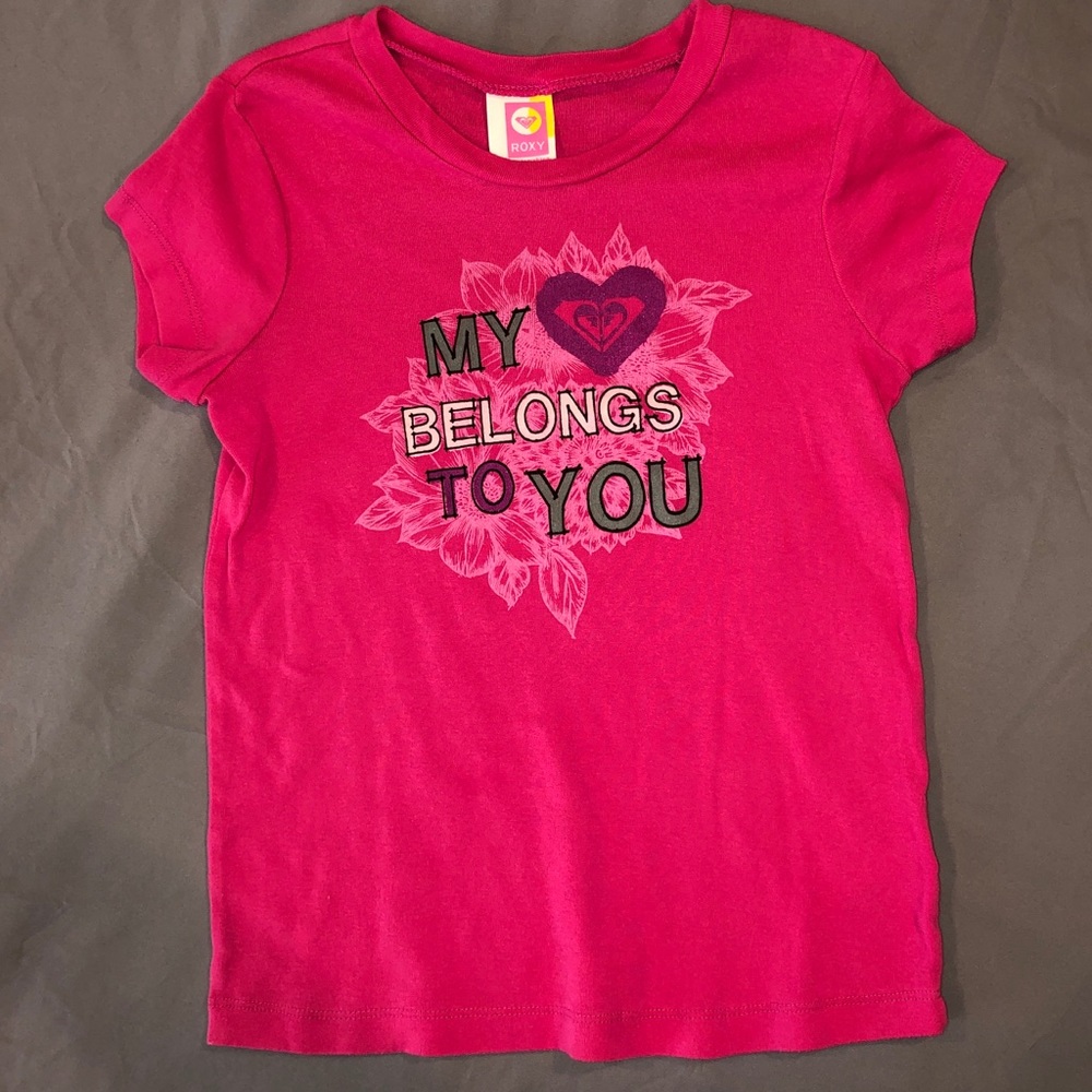 Roxy T-shirt ‘My heart belongs to you’ sz 6